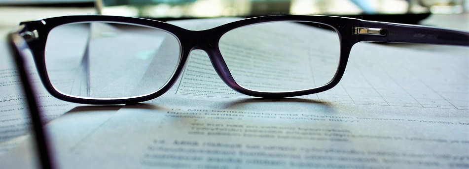 papers and glasses